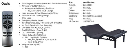 Oasis Adjustable Bed